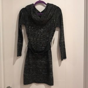 Charlotte Russe Gray Sweater Dress with Belt NWT